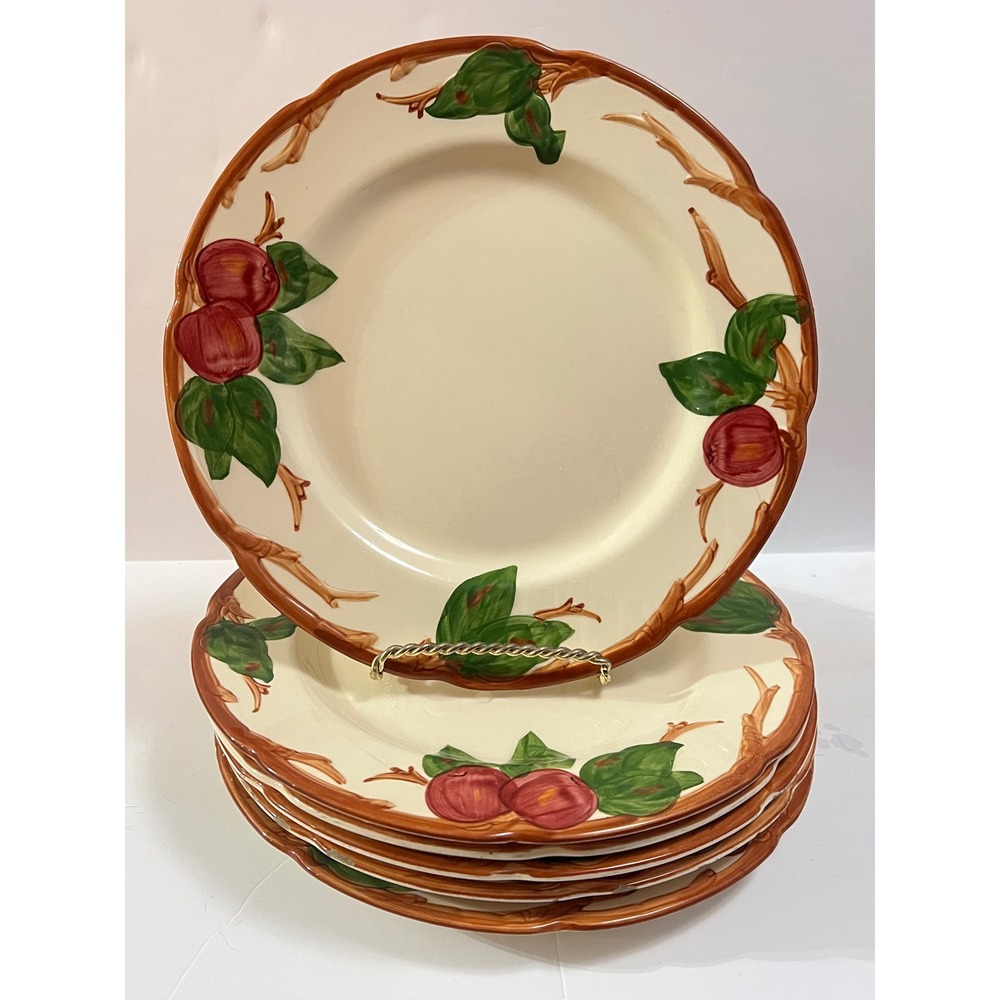 Franciscan Apple Dinner Plates Set of 6 10.5" Earthenware Made in USA Vintage